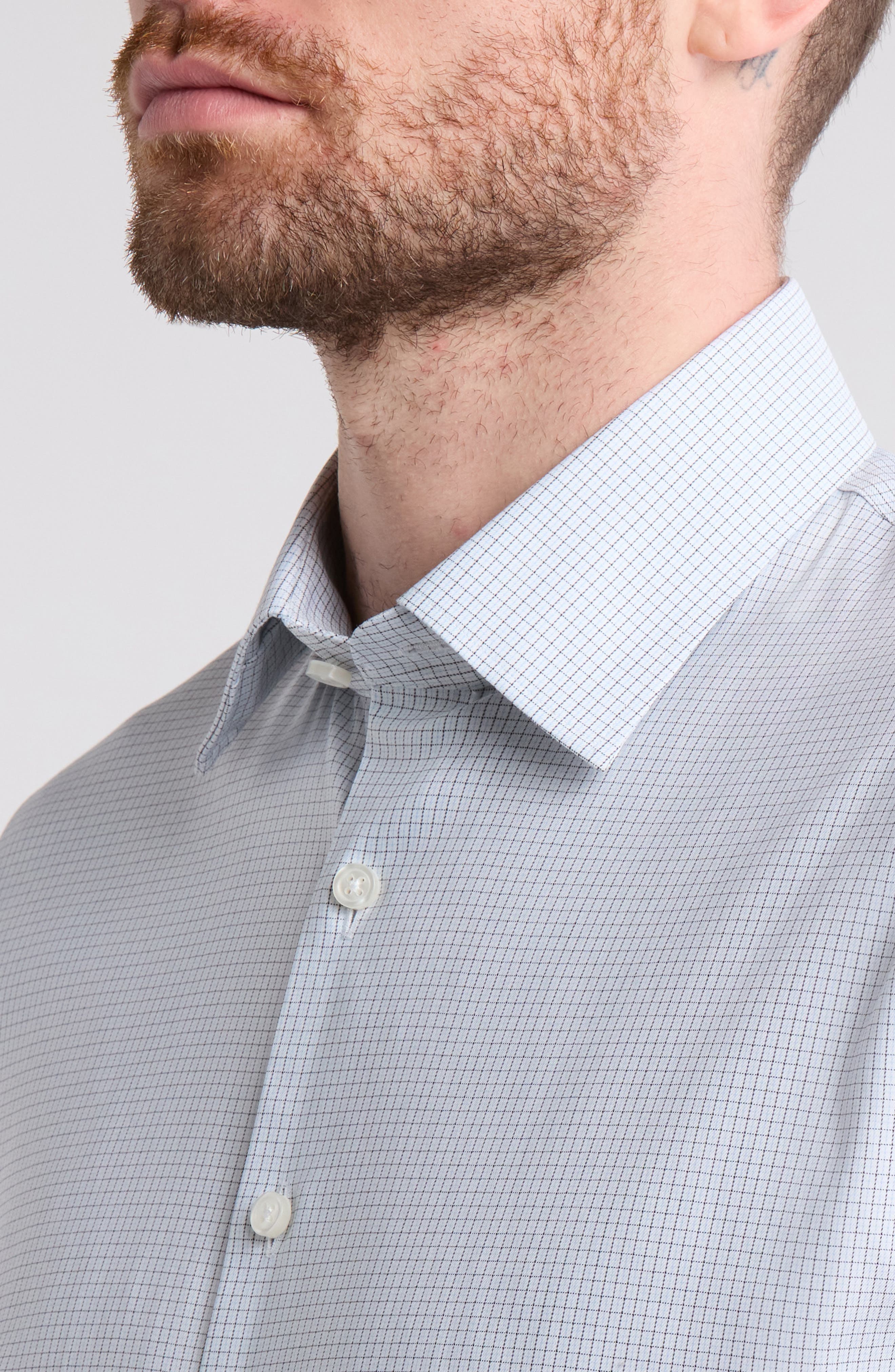 Trim Fit Check Premium Performance Dress Shirt - image 2