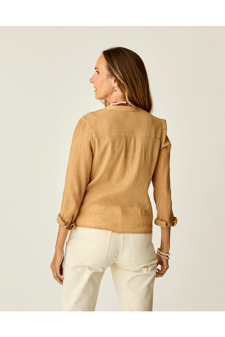 Tatum Gauze Top, Alternate, color, Camel Lurex
