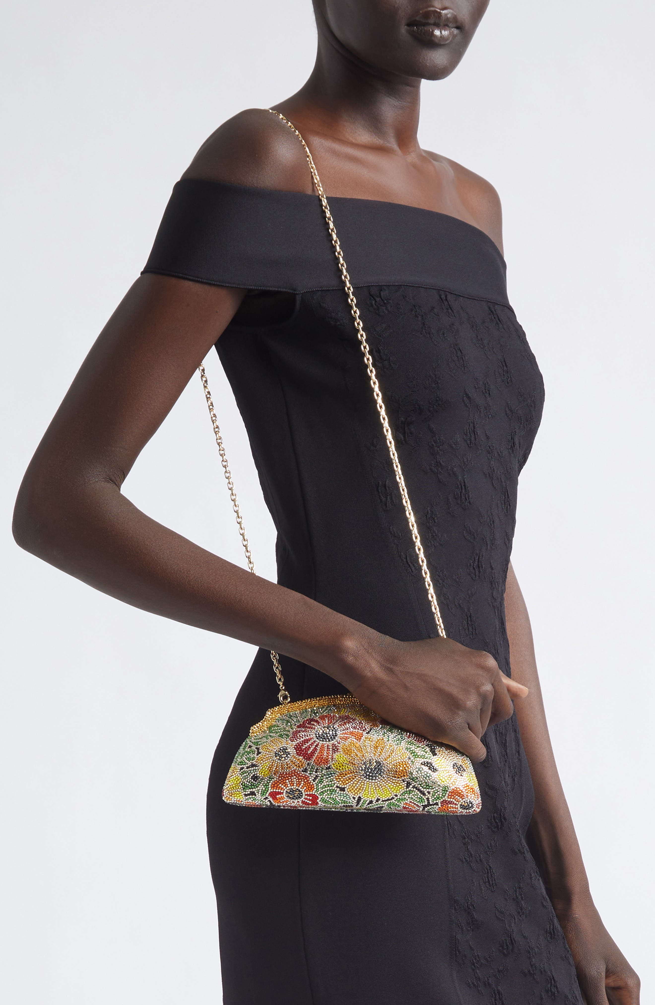 Mini Venetian Meadow Crystal Embellished Clutch, Alternate, color, CHAMPAGNE PROSECCO MULTI
