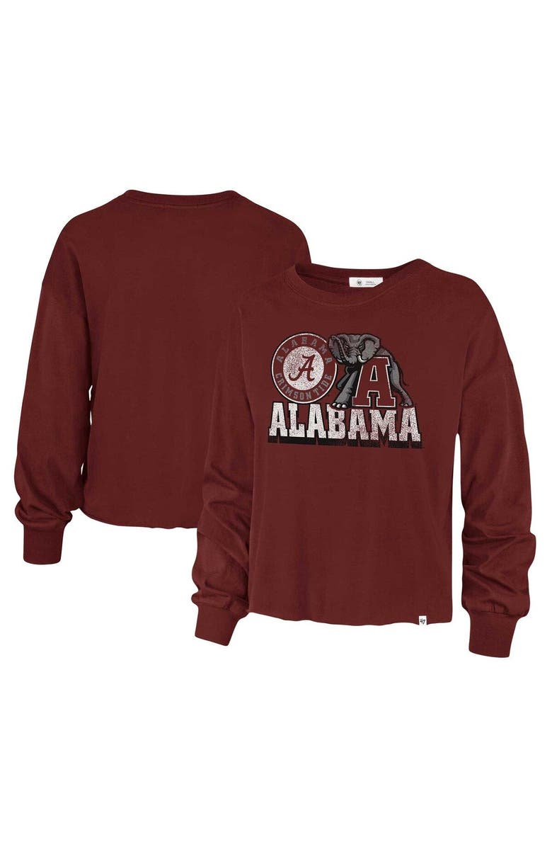 '47 Women's '47 Crimson Alabama Crimson Tide Bottom Line Parkway Long Sleeve High Waist T-Shirt, Main, color,