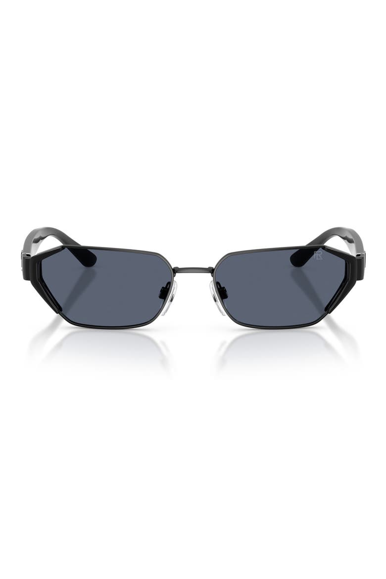 56mm Irregular Sunglasses, Main, color, SEMI SHINY BLACK / GREY