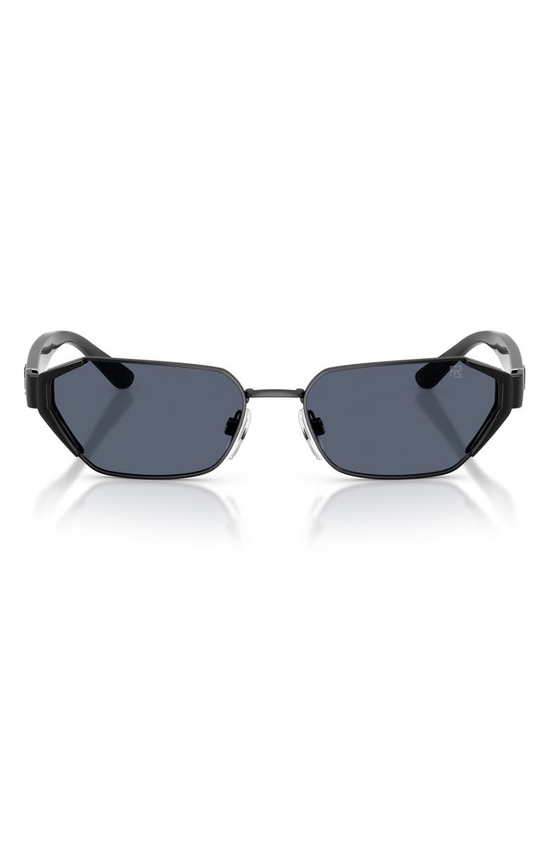 Ralph Lauren 56mm Irregular Sunglasses, Main, color, Semi Shiny Black / Grey