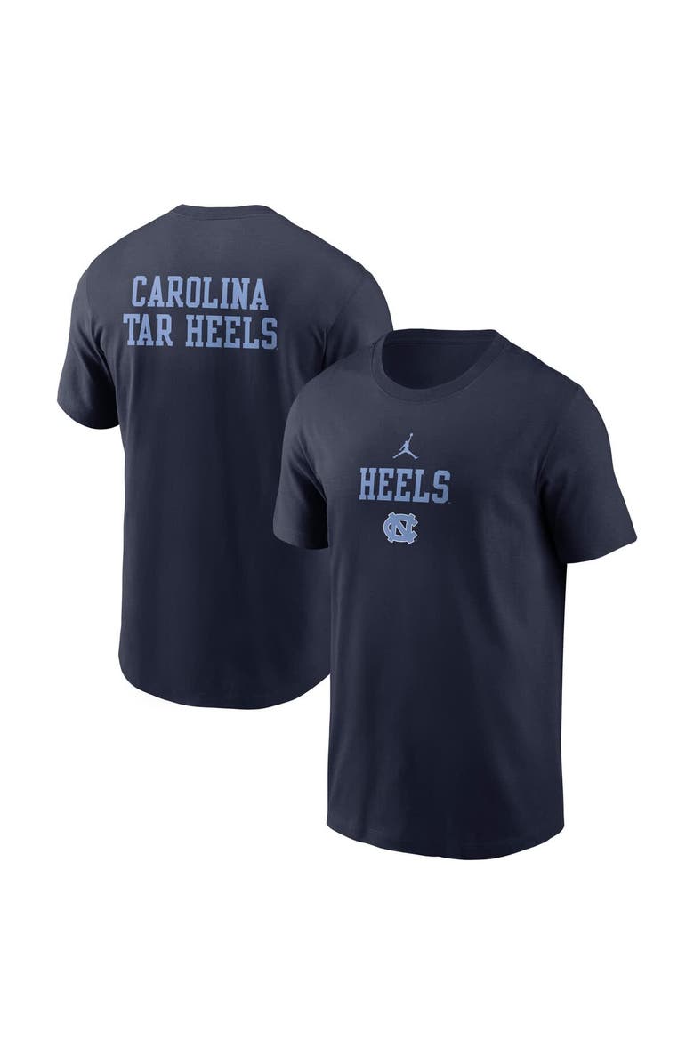 Jordan Brand Men's Jordan Brand Navy North Carolina Tar Heels 2-Hit Stacked T-Shirt, Main, color, Navy