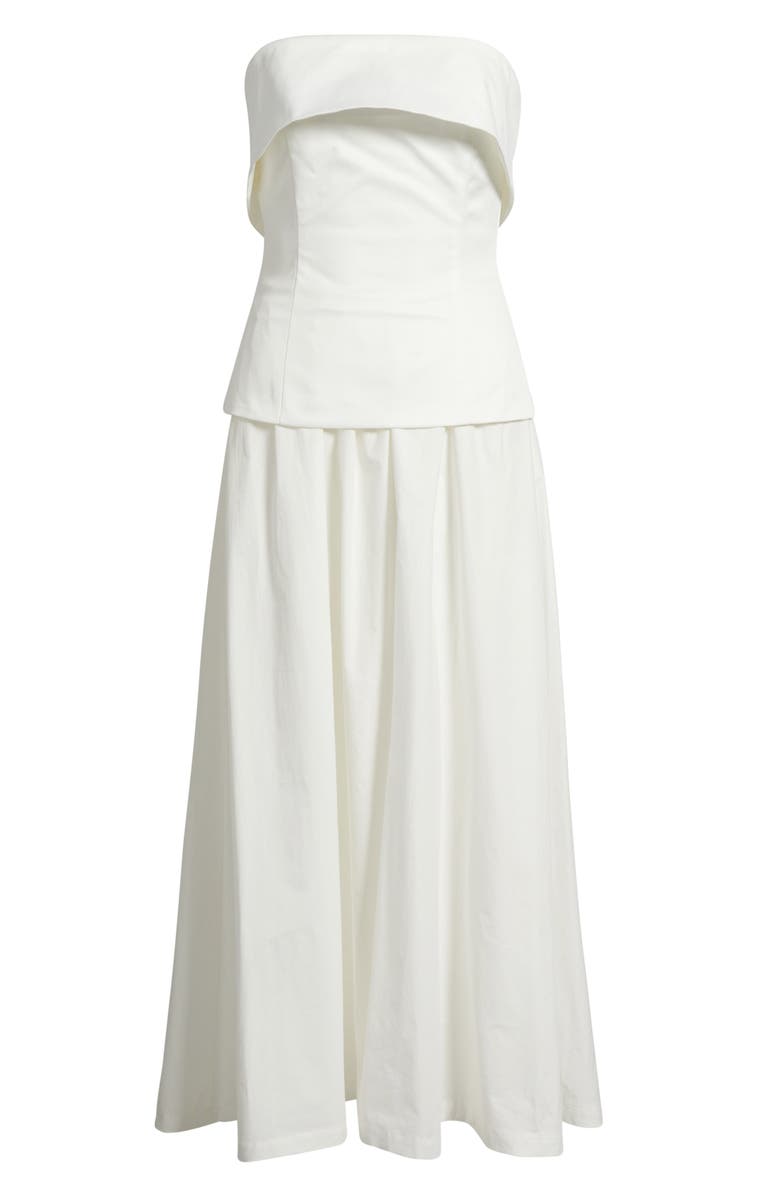 En Saison Arden Strapless Mixed Media Dress, Alternate, color, White