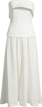 En Saison Arden Strapless Mixed Media Dress