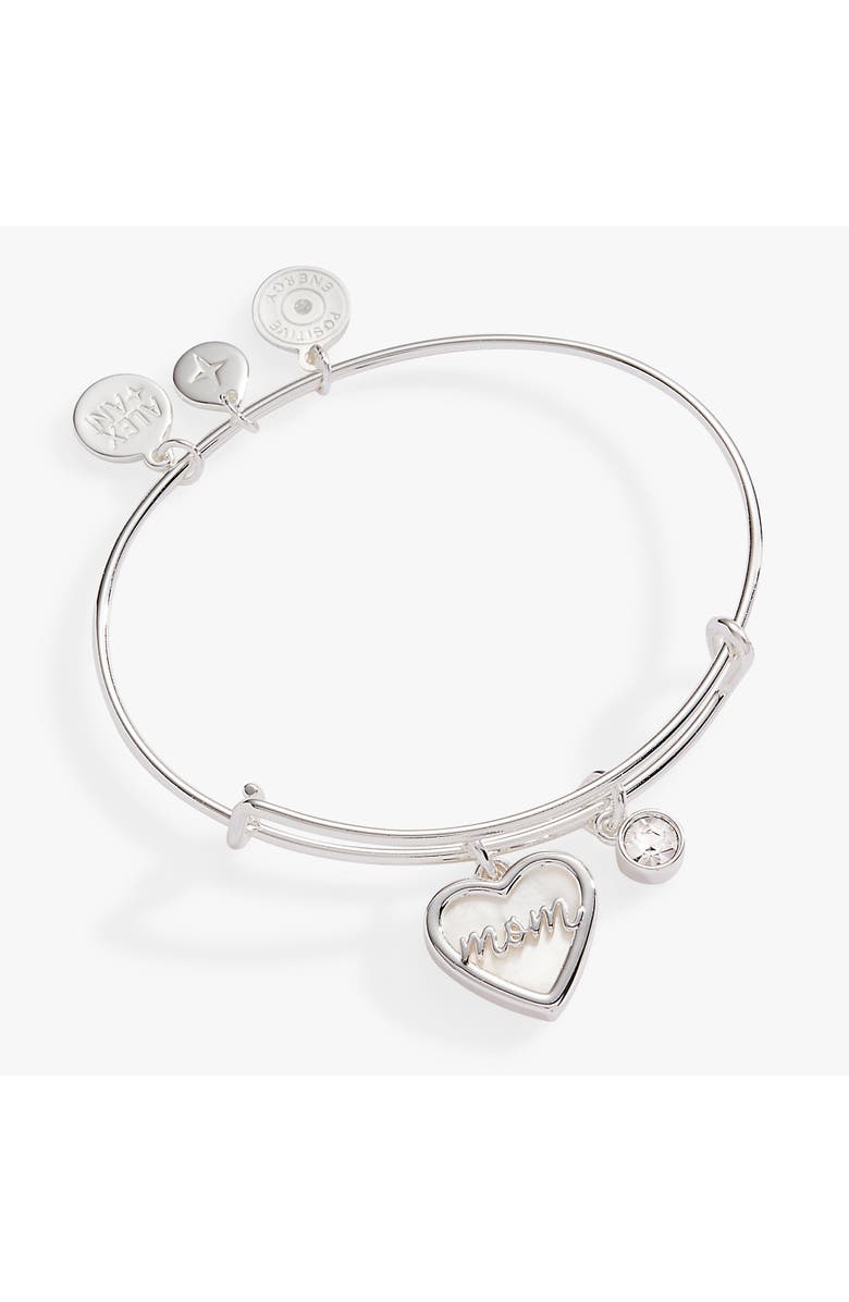 Alex and Ani Mom Bangle Bracelet, Main, color, Silver