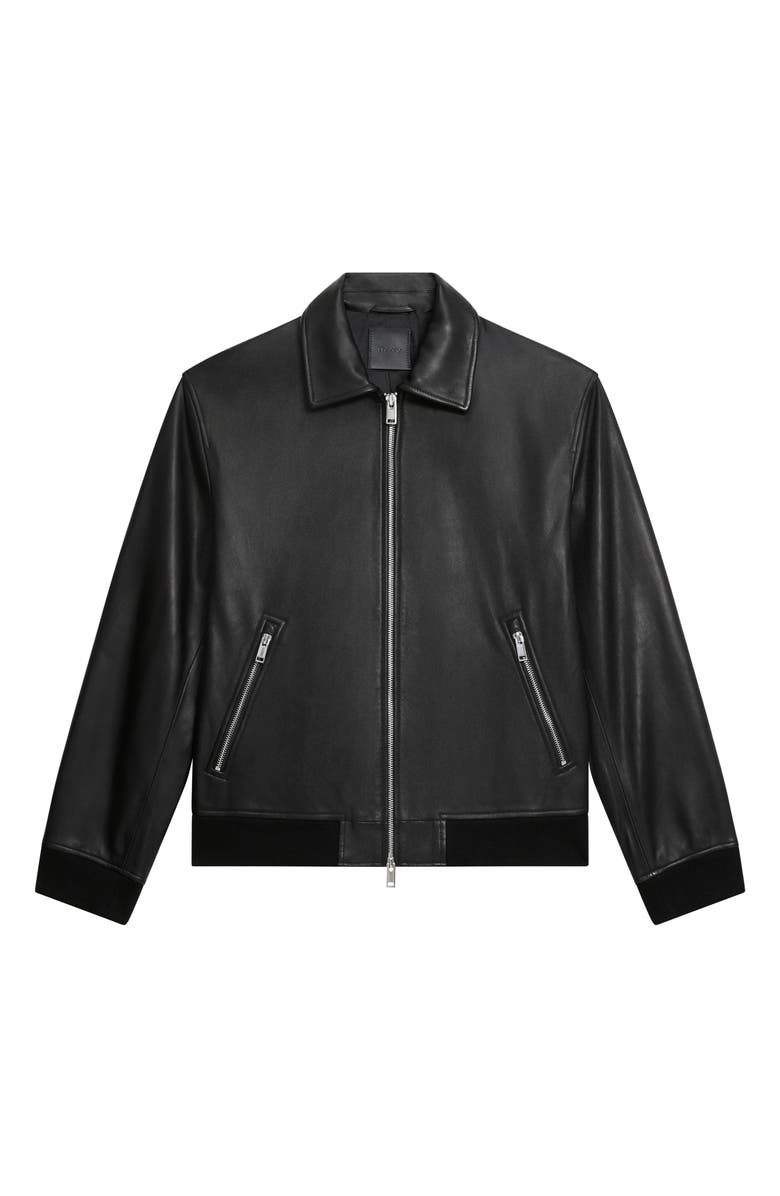 Theory Wyatt Leather Jacket, Alternate, color, Black