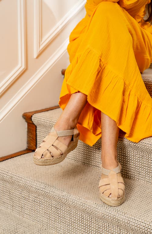 Patricia Green Parken Fisherman Platform Sandal In Tan Suede