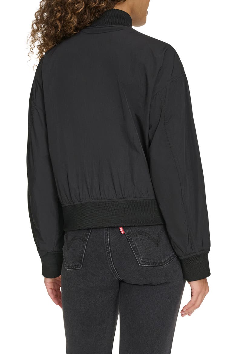 Relaxed Bomber Jacket, Alternate, color, BLACK