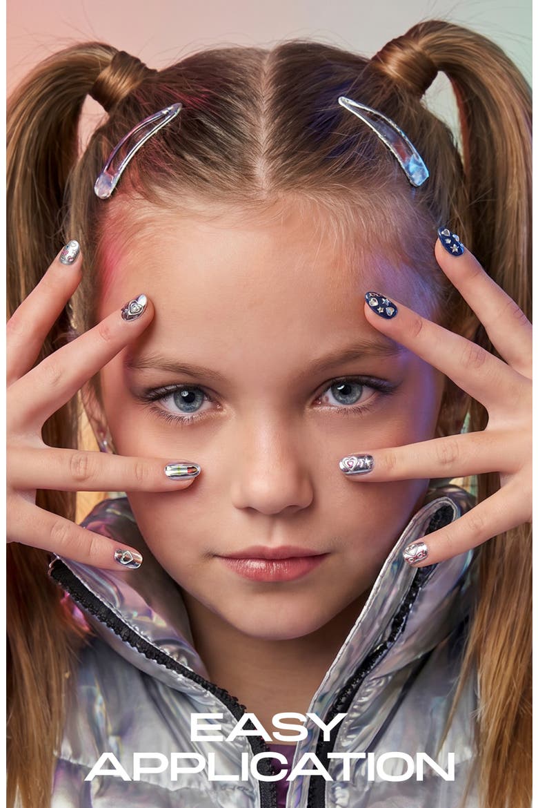 Kids' Mega Star Nail Stickers, Alternate, color, PINK