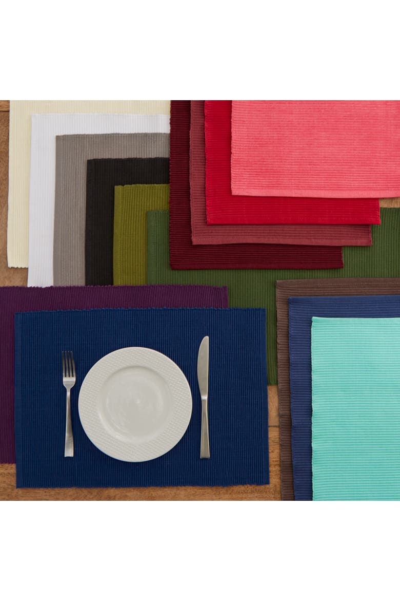 Everyday Ribbed Placemat Set/6, Alternate, color, Eggplant