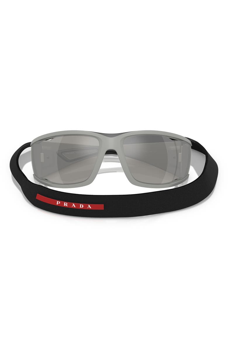 Prada Linea Rossa 85mm Rectangular Sunglasses, Alternate, color, Grey Silver
