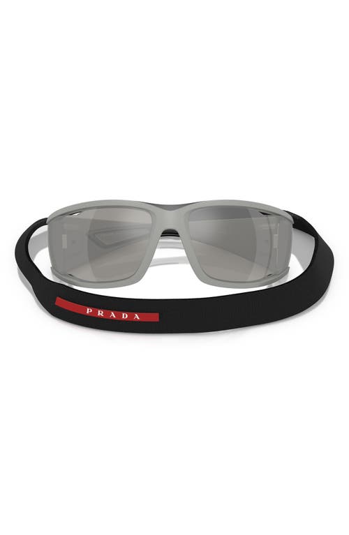 Prada Linea Rossa 85mm Rectangular Sunglasses In Grey Silver