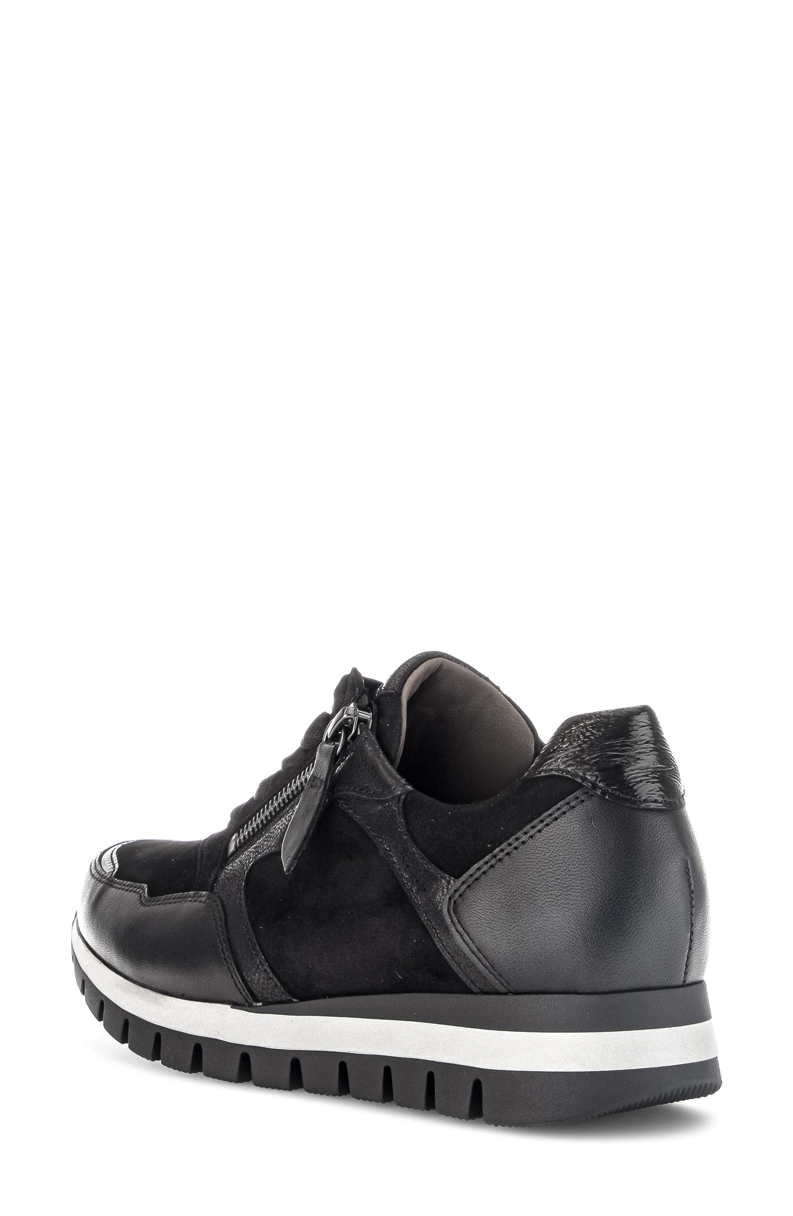 Bridget Leather Sneaker, Alternate, color, BLACK