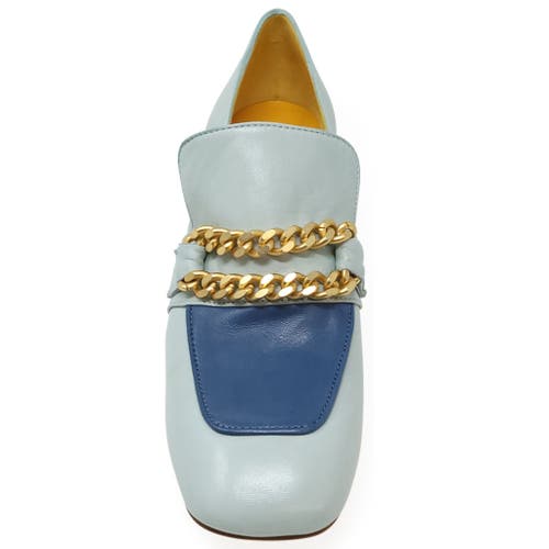 Madison Maison Mid Heel Loafer With Chain In Multi
