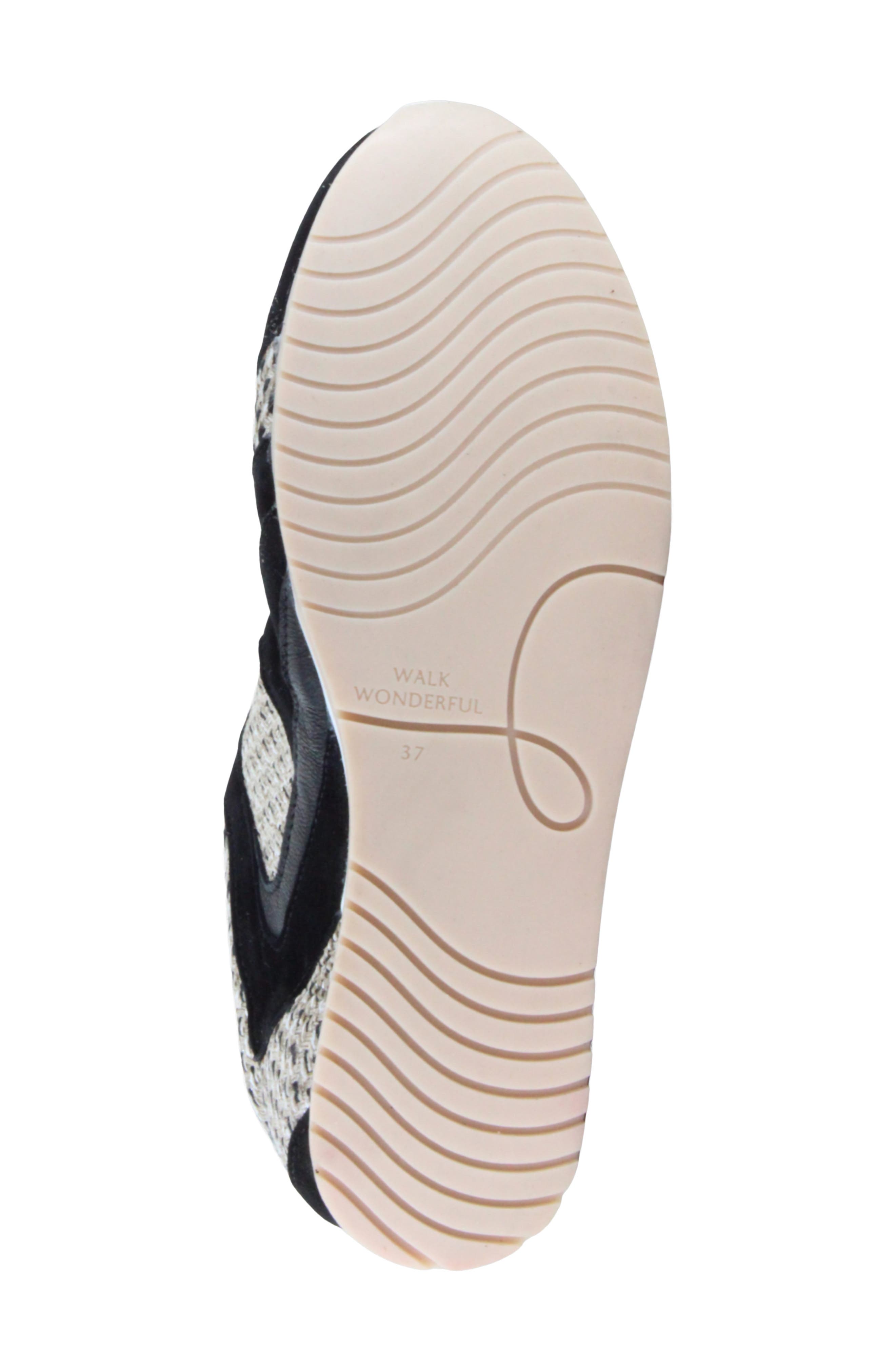 Horizon Sneaker, Alternate, color, BLACK SUEDE RAFFIA