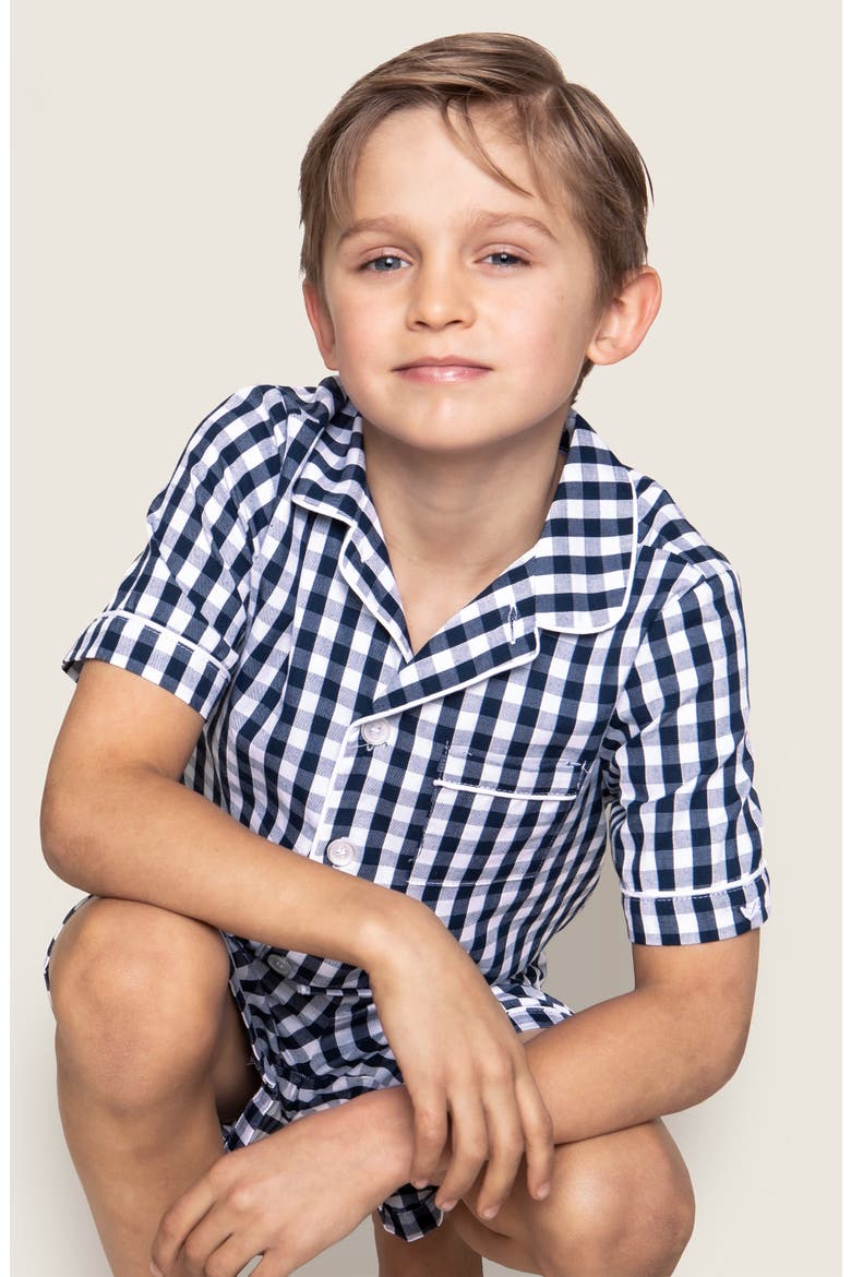 Gingham Short Pajamas, Alternate, color, NAVY