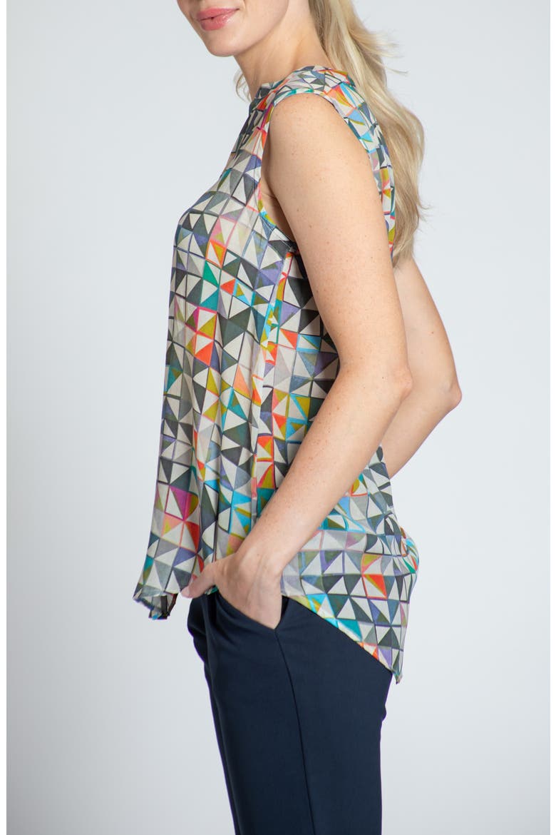 Print Chiffon Button-Up Sleeveless Top, Alternate, color, ORANGE MULTI