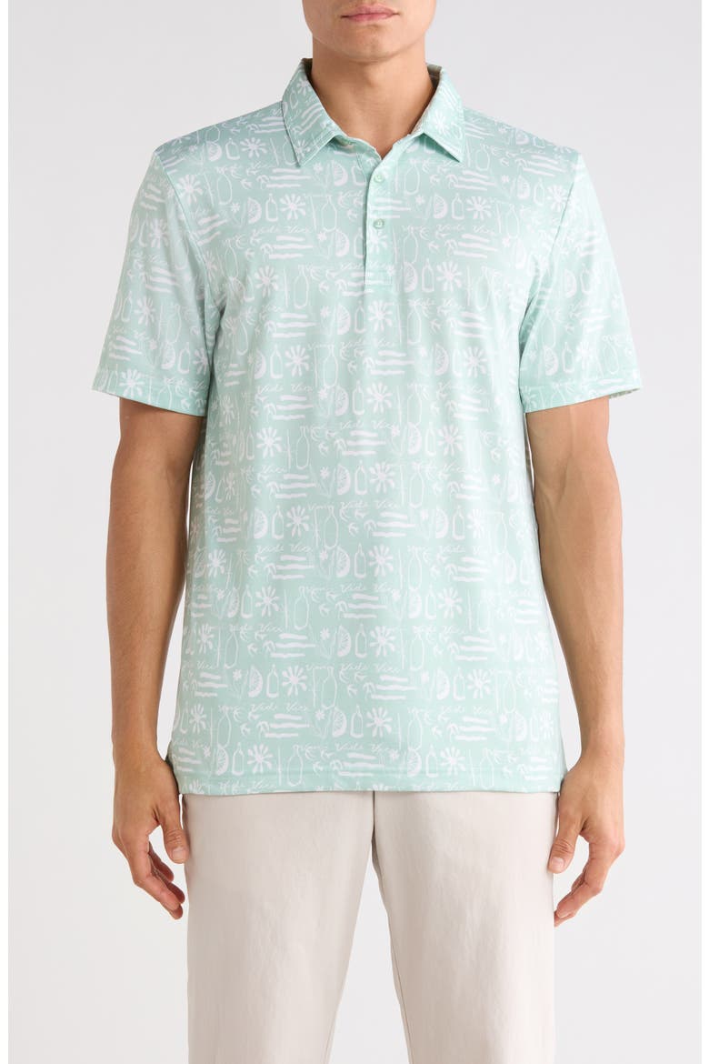 Featherweight Cabana Performance Polo, Main, color, AQUA FOAM