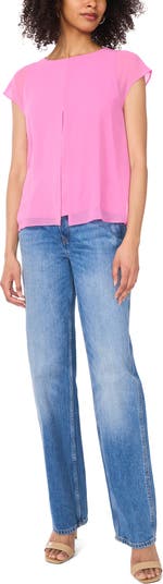 Mesh Overlay Georgette Top