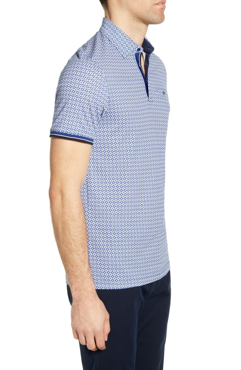 Ted Baker London Geometric Print Slim Fit Polo, Alternate, color, 