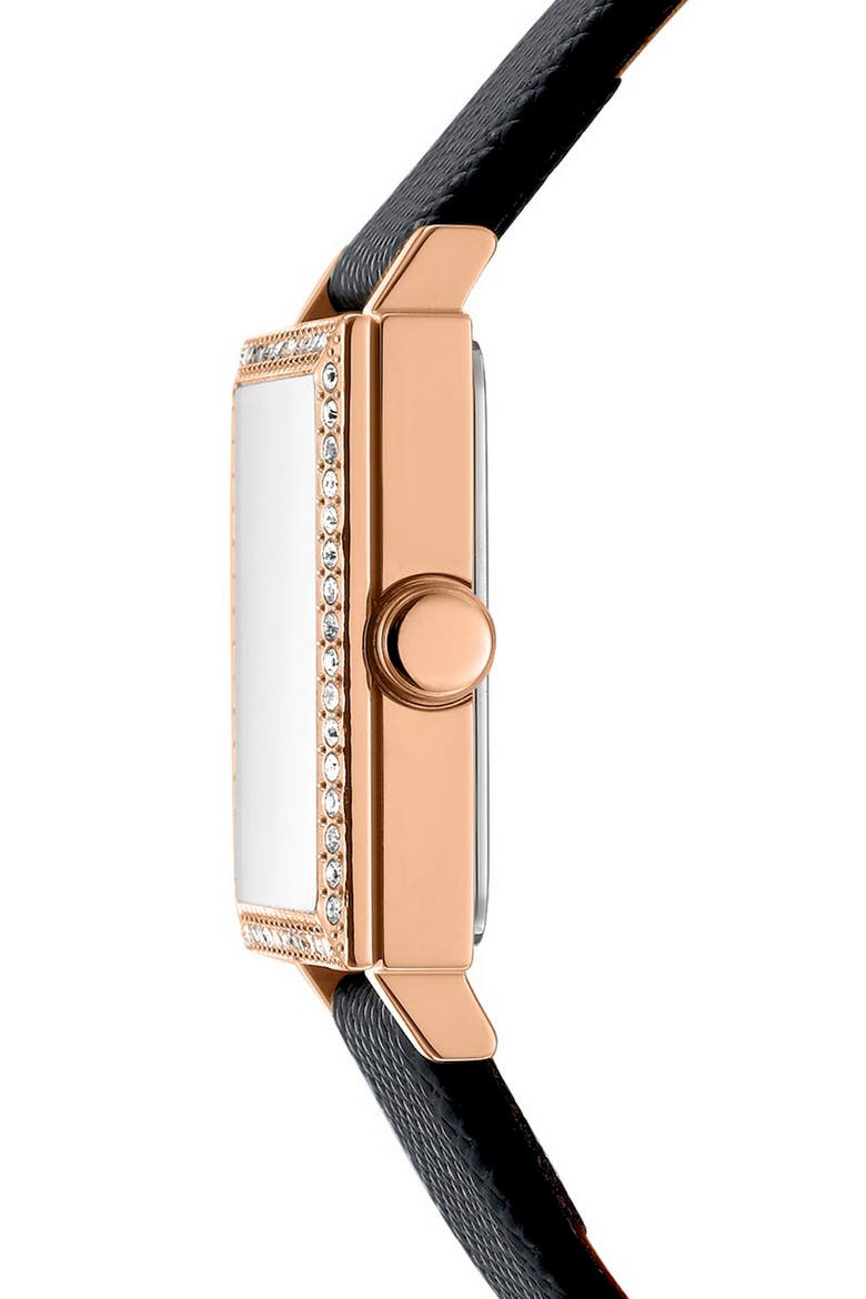 Milanese Square Watch, 24mm x 31mm, Alternate, color, BLACK/ ROSE GOLD
