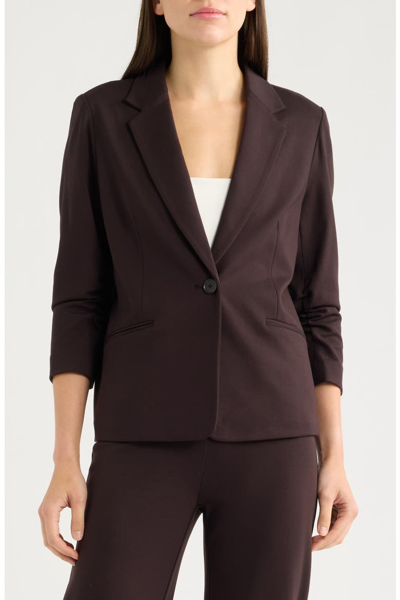 One Button Notch Collar Jacket, Alternate, color, DEEP MAHOGANY