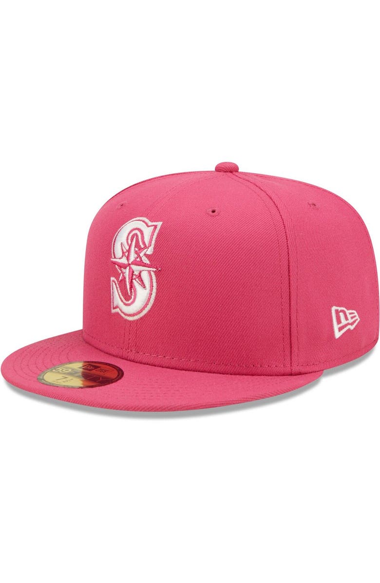 New Era Men's New Era Beetroot Seattle Mariners Logo 59FIFTY Fitted Hat, Main, color,