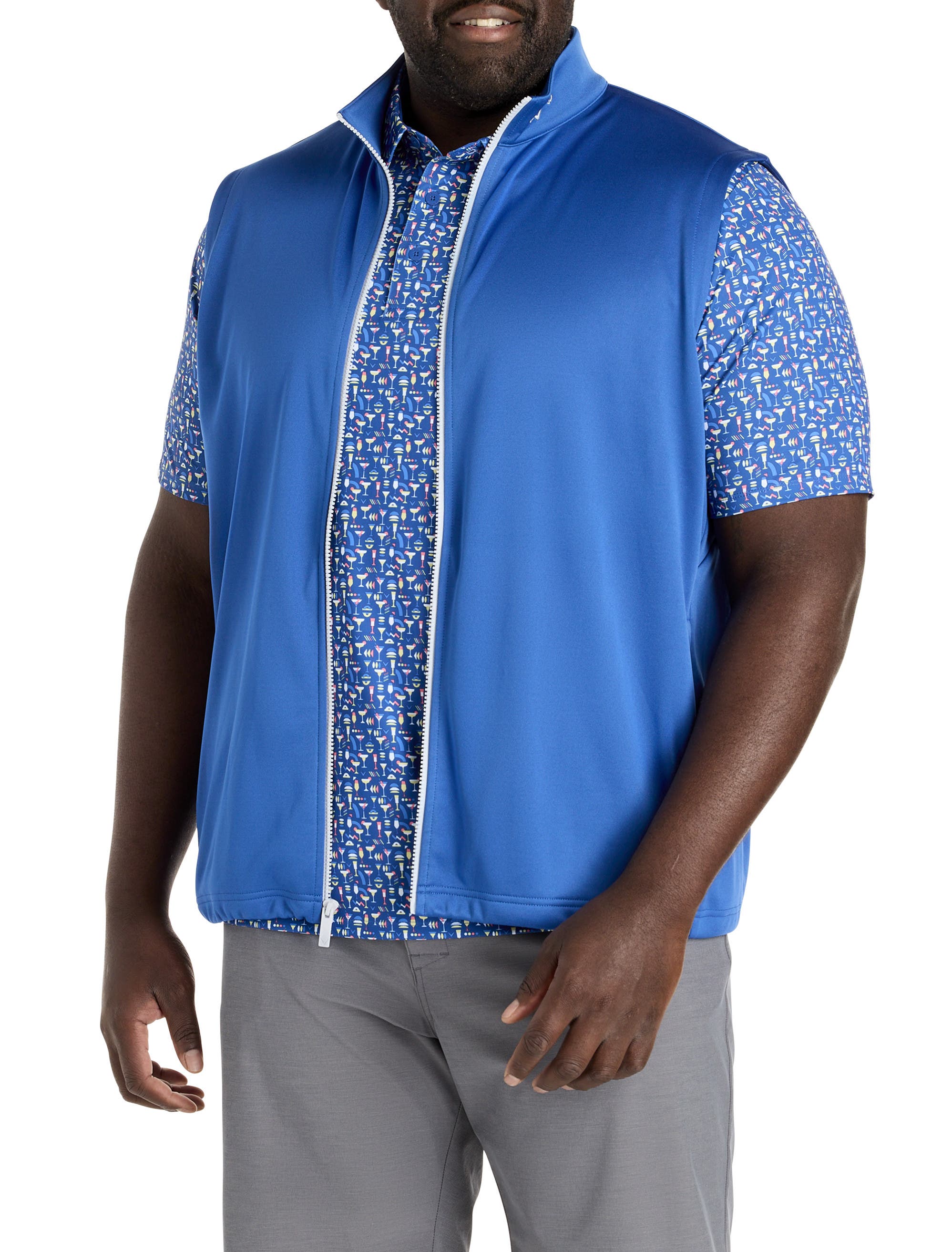 Callaway Big & Tall Zip-Front Fleece Vest in Galaxy Blue 