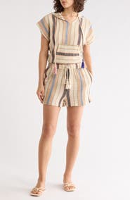 Elan Drawstring Cotton Cover-Up Shorts