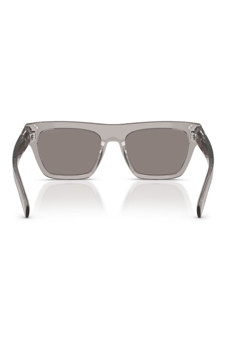 54mm Rectangular Sunglasses, Alternate, color, GREY TRANSPARENT / DARK GREY