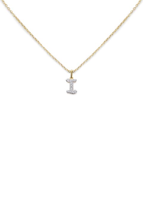 Lab Created Diamond Initial Pendant Necklace