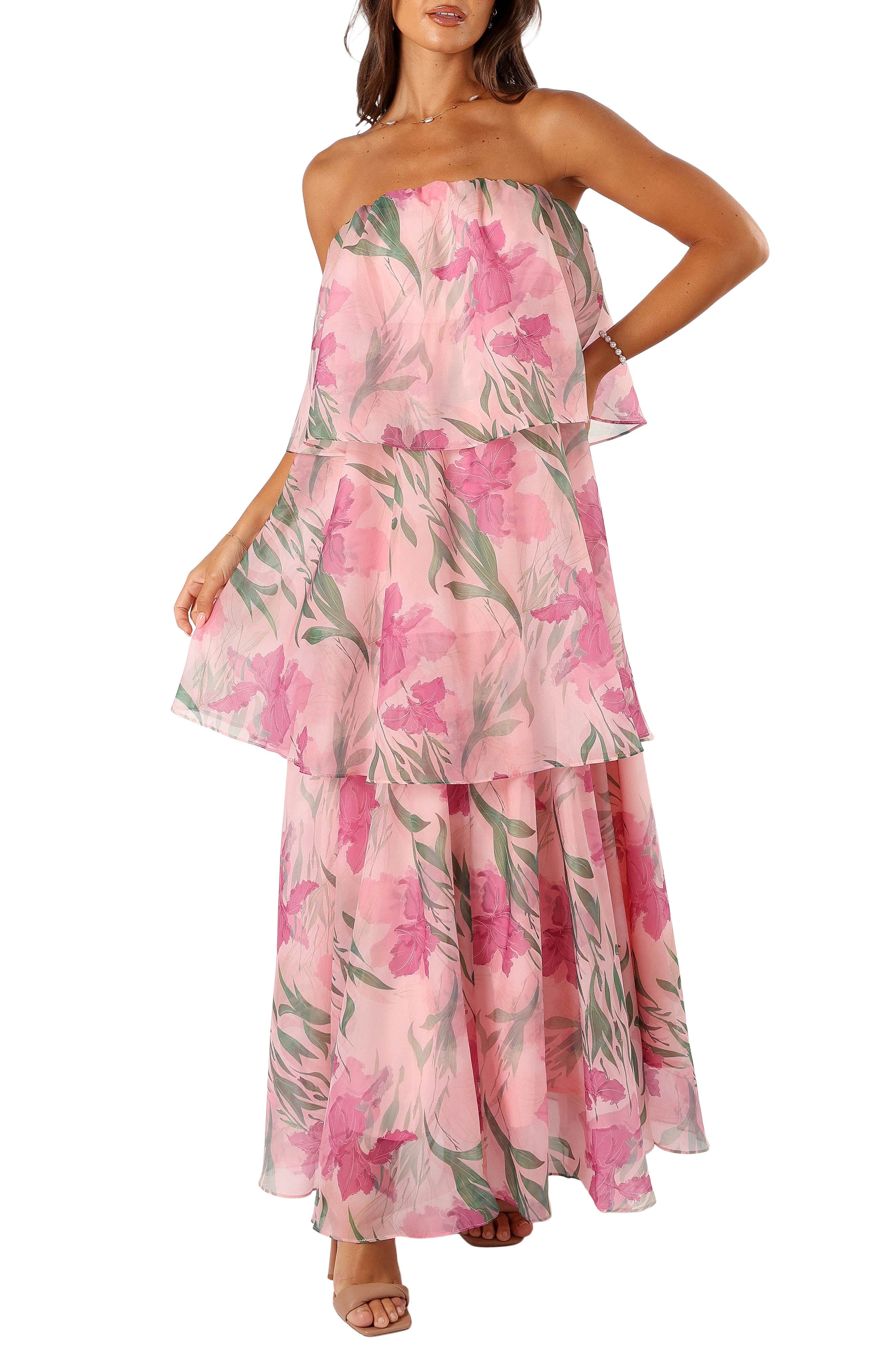 Petal & Pup Bloom Floral Strapless Maxi Dress