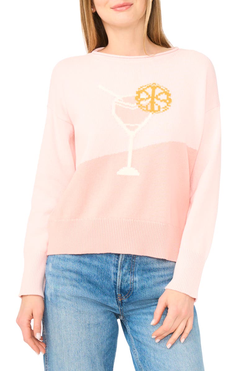 CeCe Roll Neck Sweater, Main, color, Pointe Shoes