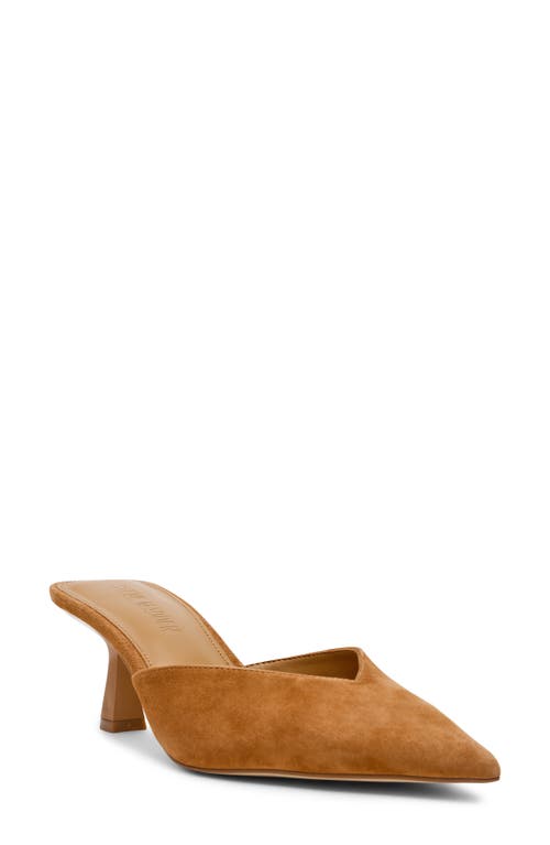 Steve Madden Mod Pointed Toe Mule Pump In Chestnut Suede