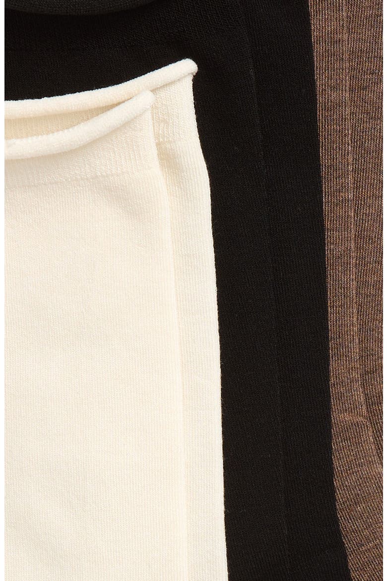 Assorted 3-Pack Socks, Alternate, color, BLACK- IVORY- BROWN