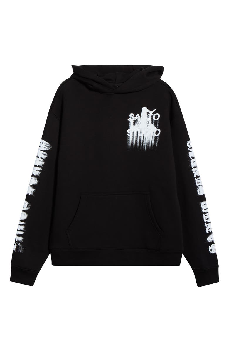 SANTO STUDIO Old English Cotton Hoodie, Alternate, color, Black