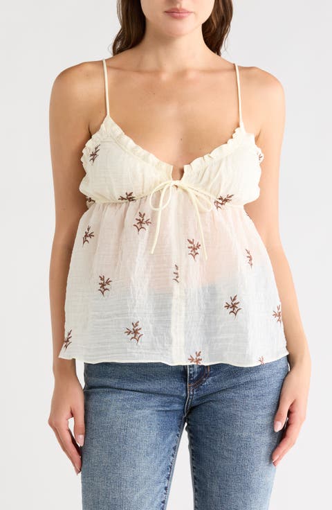 Cinnamon Embroidered Cami