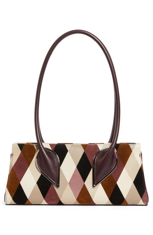Christian Louboutin Intarsia Diamond Leather Baguette Bag In Multi