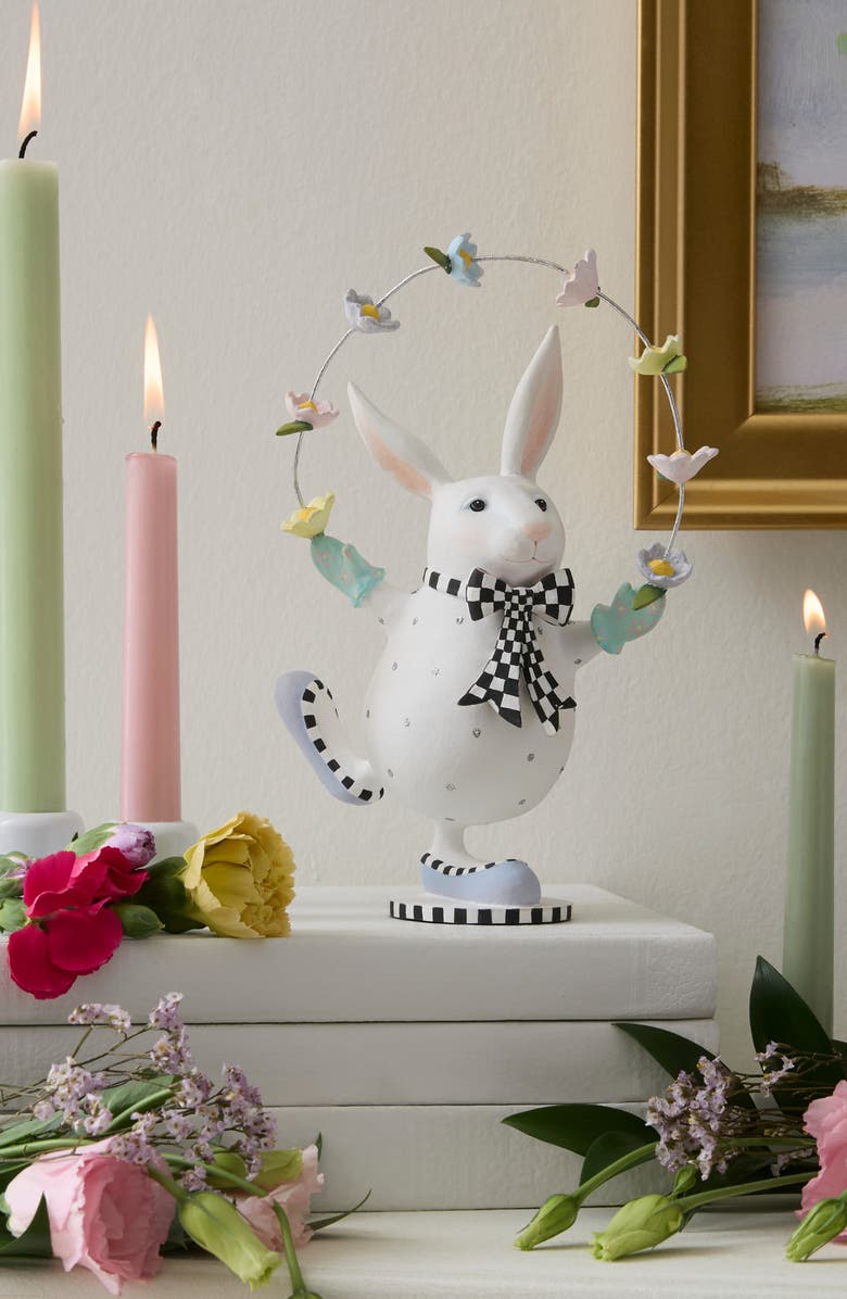 MACKENZIE CHILDS Patience Brewster Juggling Rabbit, Alternate, color, White
