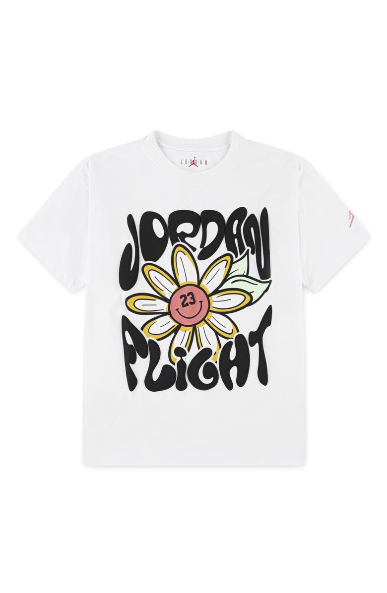 Jordan Kids' Flower Flight Graphic T-Shirt, Main, color, White
