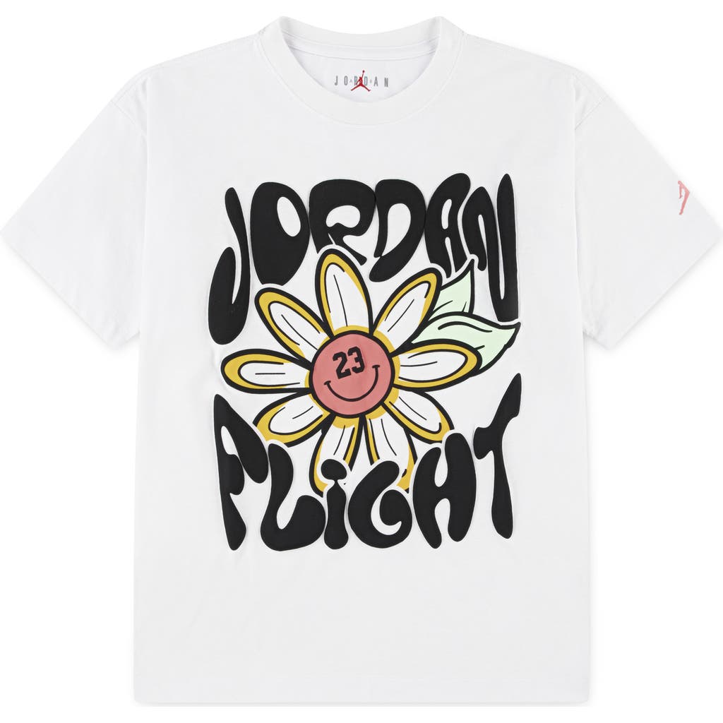 Jordan Kids' Flower Flight Graphic T-shirt In White