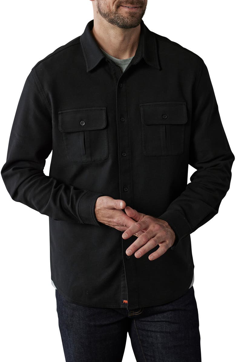 The Normal Brand Tailored Terry Shirt Jacket, Main, color, Black