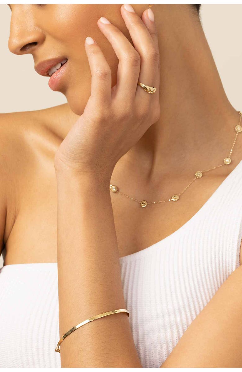 Oradina 10K Yellow Gold Park Avenue Herringbone Bracelet, Alternate, color, Yellow Gold