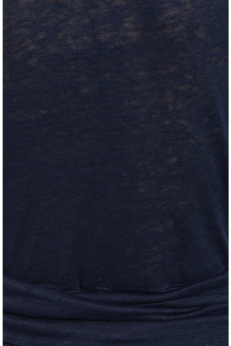 Linen Knit Wrap Top, Alternate, color, NAVY NIGHT