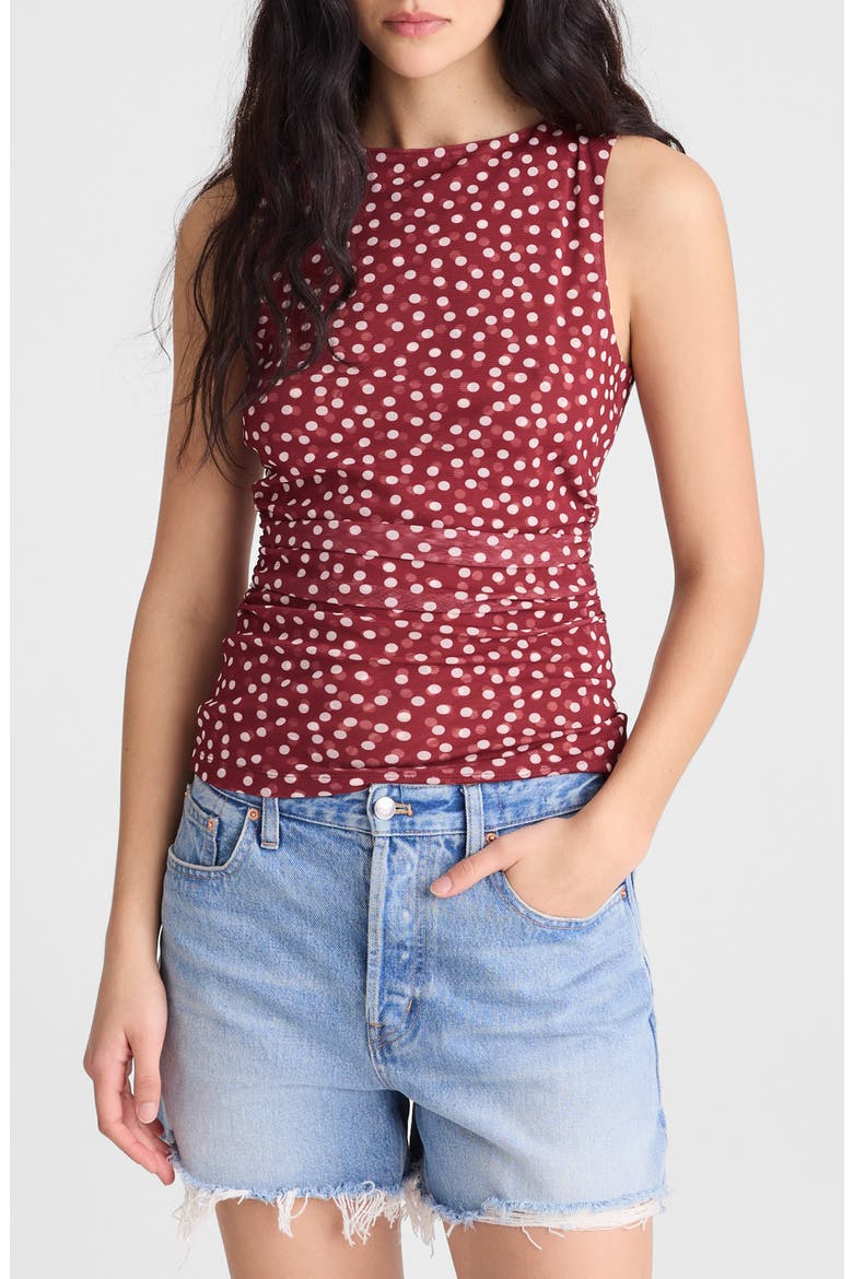 Cinched Double Layer Mesh Top (Women) | Nordstrom