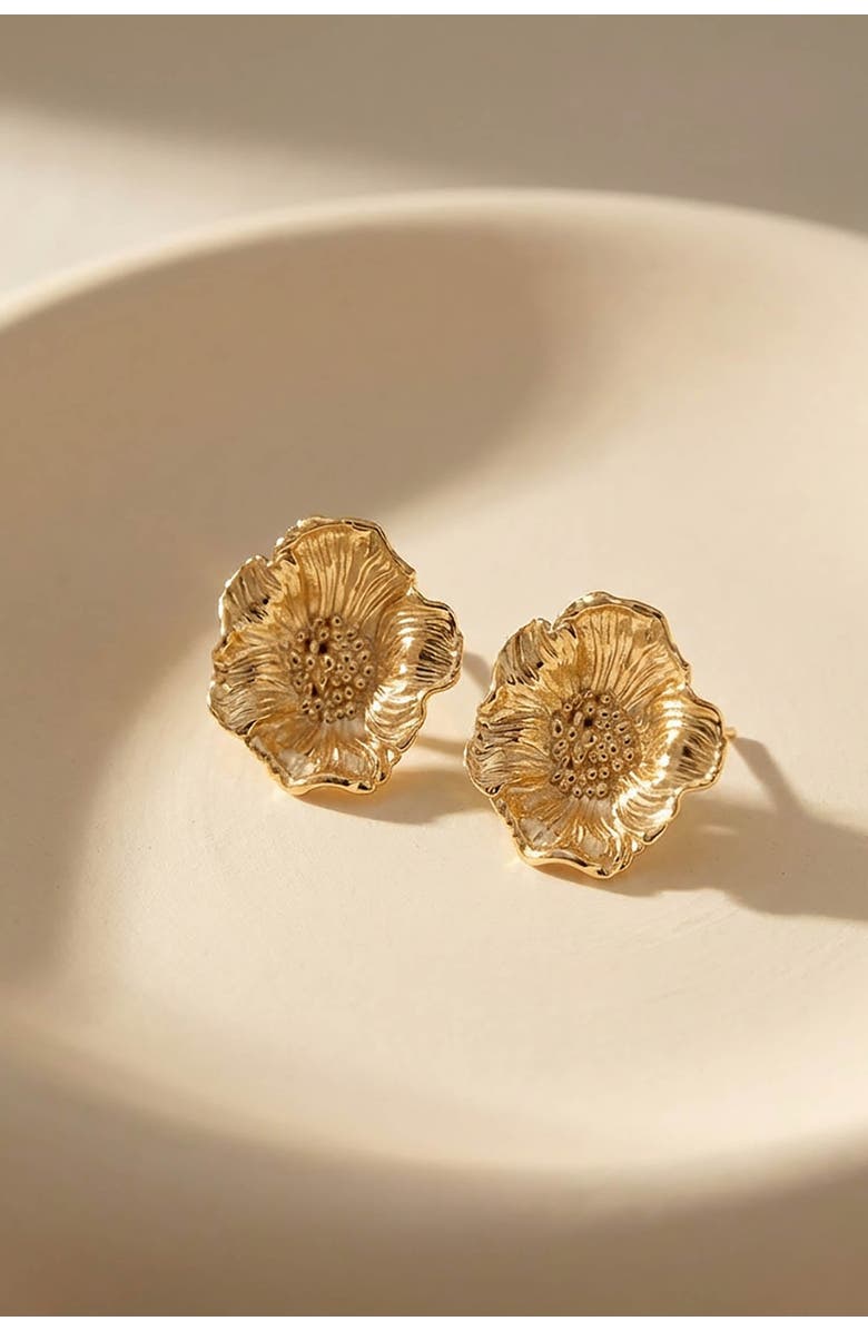 Astor & Orion Poppy Studs Gold, Alternate, color, Gold