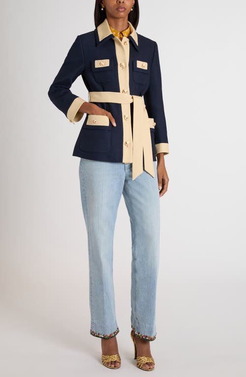 Valentino Collared Single-breasted Coat Jacket With Belted Waist In Animal Print