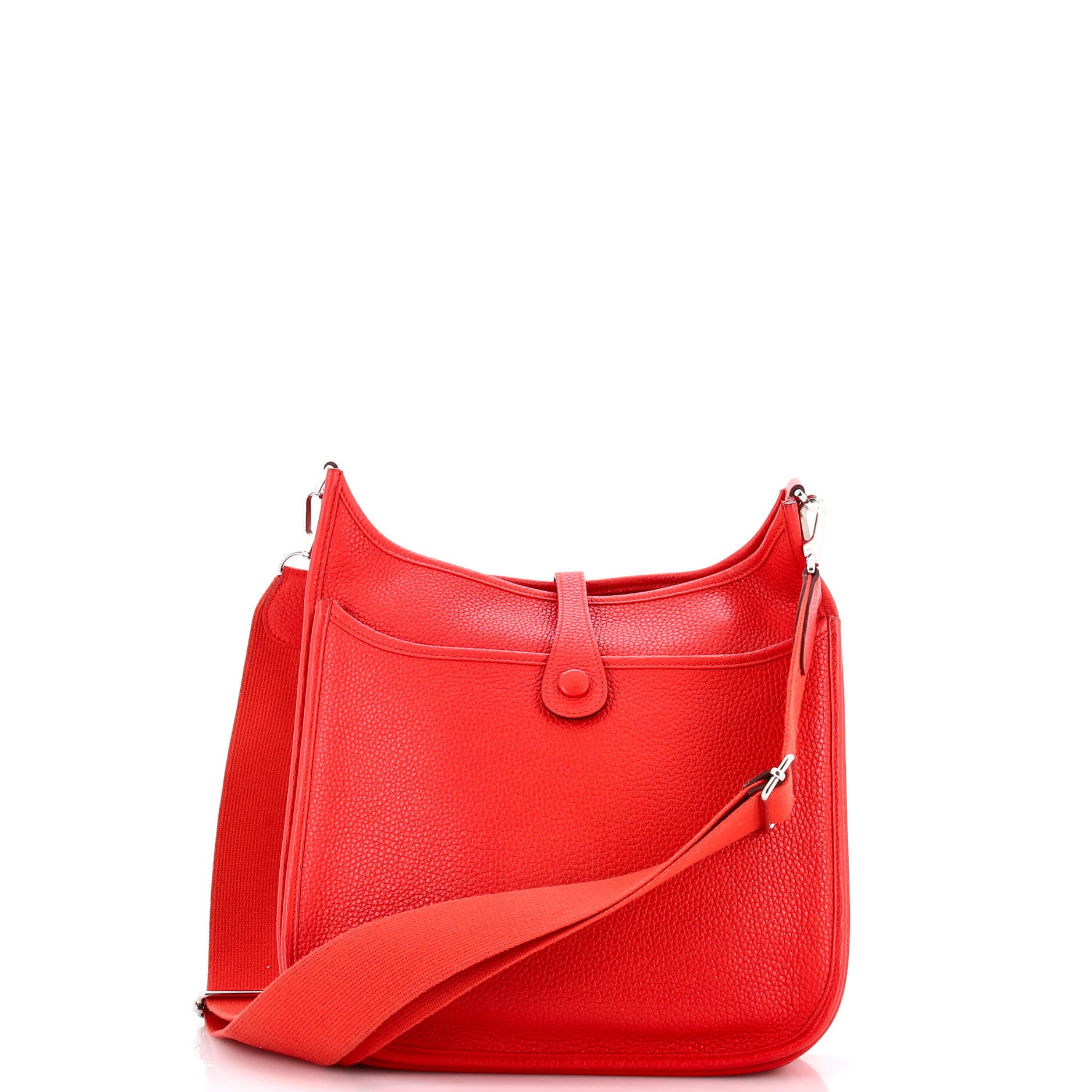 Pre-Owned Hermes Evelyne Bag Gen III Clemence PM, Alternate, color, Rouge Tomate