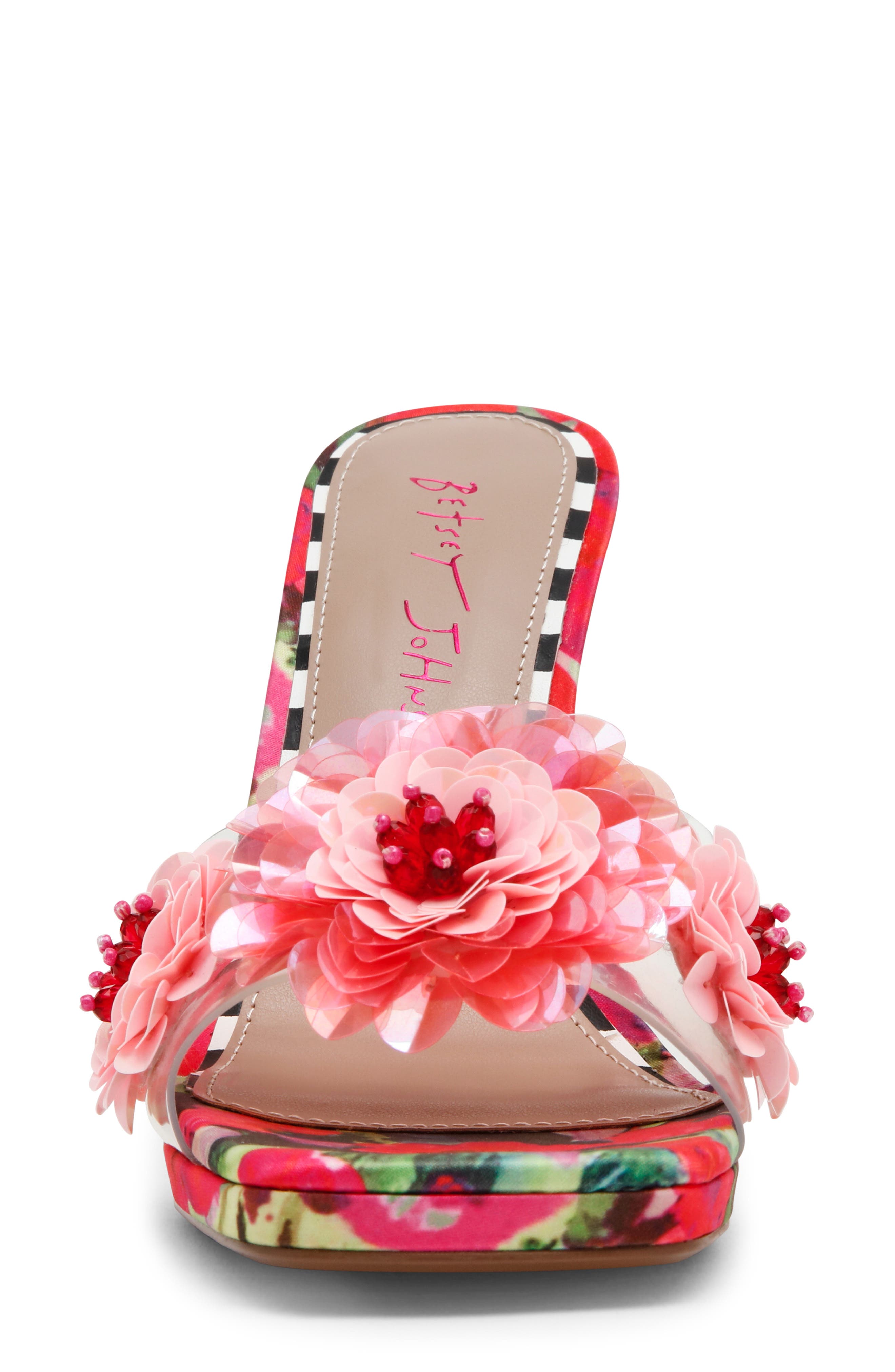 Betsey Johnson Blondee Sandal, Alternate, color, Red/ Green Floral